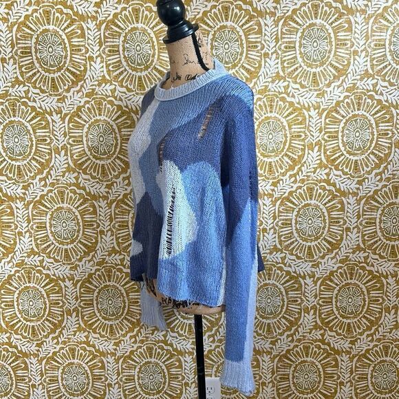 Wooden Ships Camo Oliver Crewneck Lightweight Sweater in Scandia Blue size M/L - Picture 6 of 10